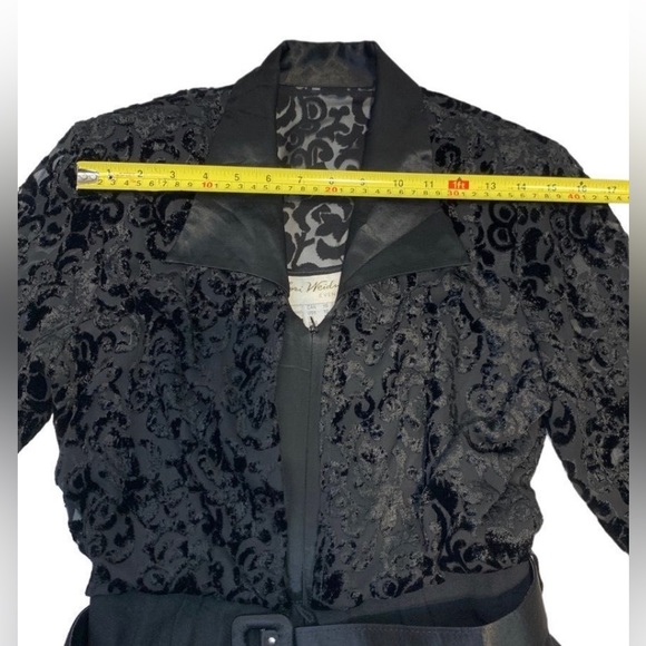 Vintage Lori Weidner Evenings Black Thigh Slit One Piece - Picture 10 of 12